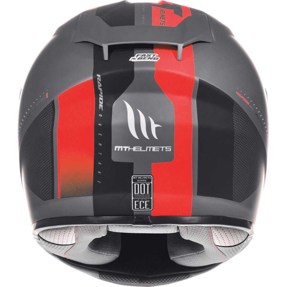 MT Rapide Overtake Full Face Helmet Matt Black / Red (Image 5) - ThrottleChimp