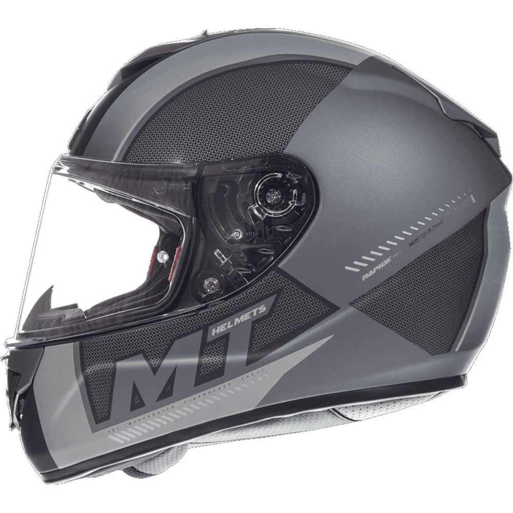 MT Rapide Overtake Full Face Helmet Matt Black / White (Image 2) - ThrottleChimp