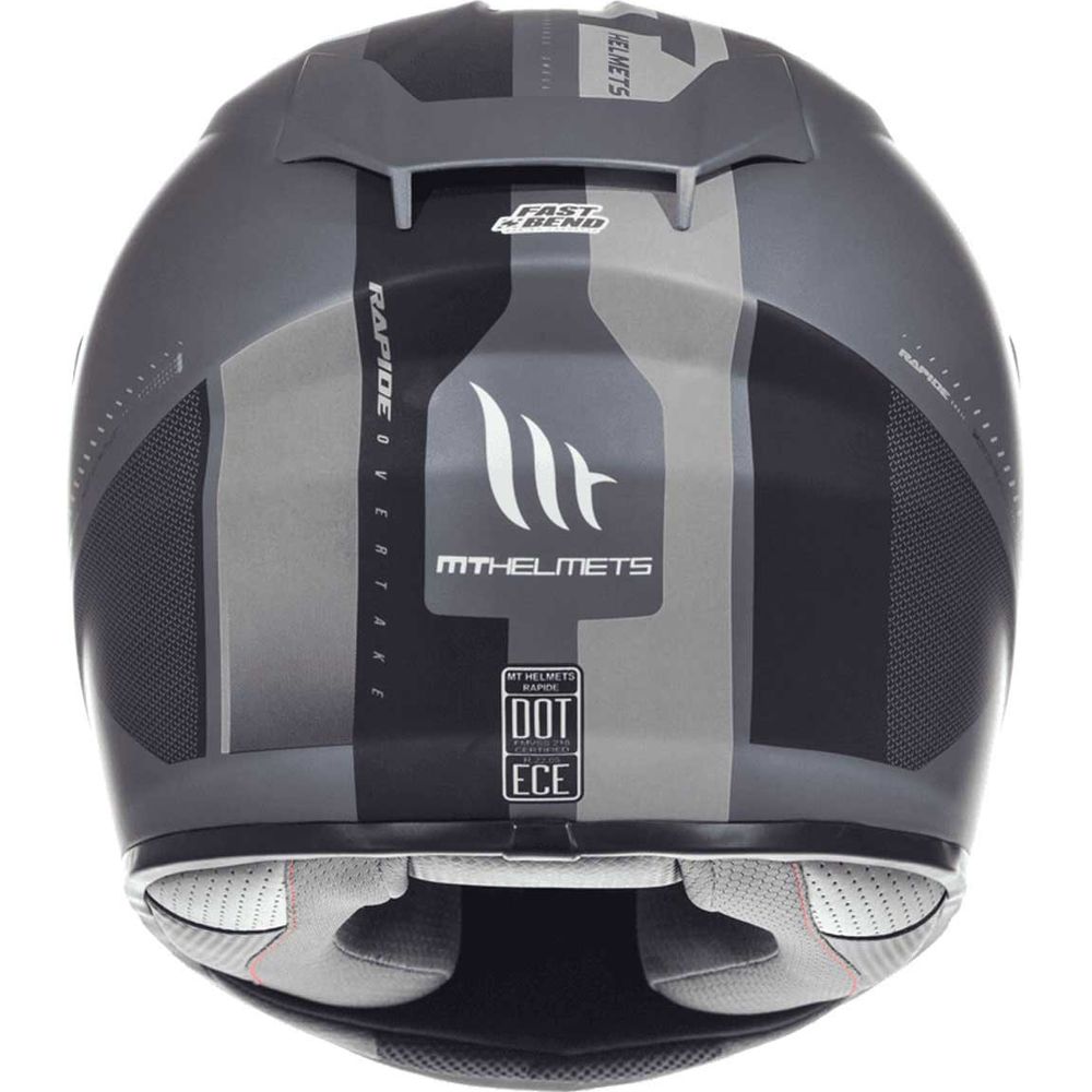 MT Rapide Overtake Full Face Helmet Matt Black / White (Image 5) - ThrottleChimp