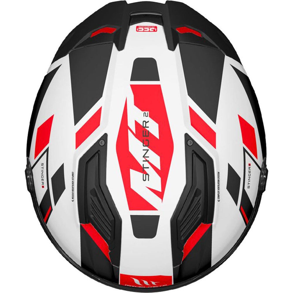 MT Stinger 2 Zivze A5 Full Face Helmet Gloss Black / White / Red FREE 1 YEAR Returns, FREE UK Delivery | ThrottleChimp