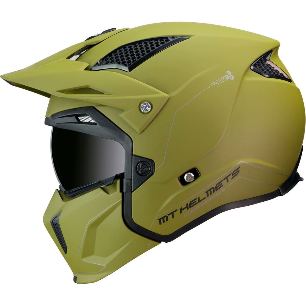 MT Streetfighter SV Solid Adventure Helmet Matt Green (Image 2) - ThrottleChimp