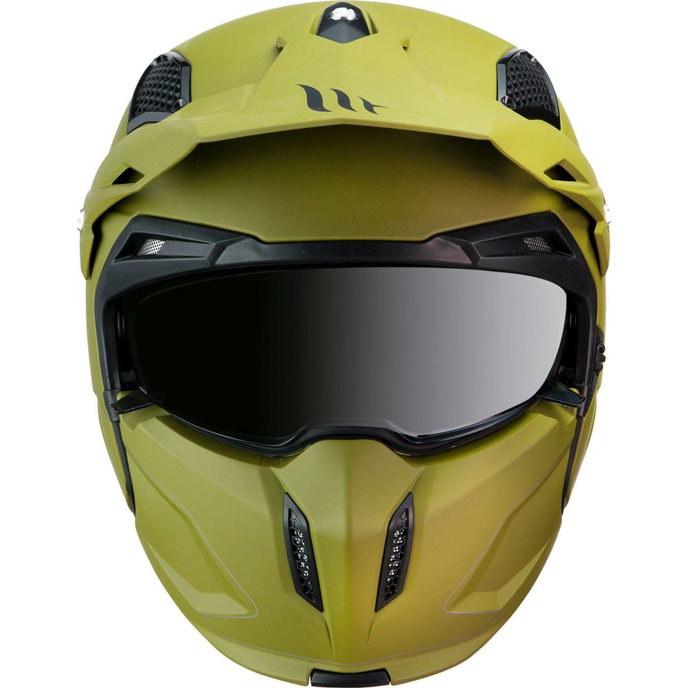 MT Streetfighter SV Solid Adventure Helmet Matt Green (Image 3) - ThrottleChimp