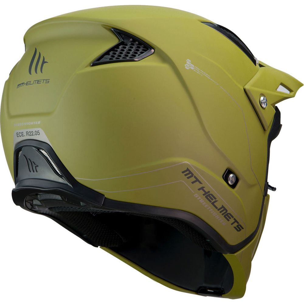 MT Streetfighter SV Solid Adventure Helmet Matt Green (Image 4) - ThrottleChimp