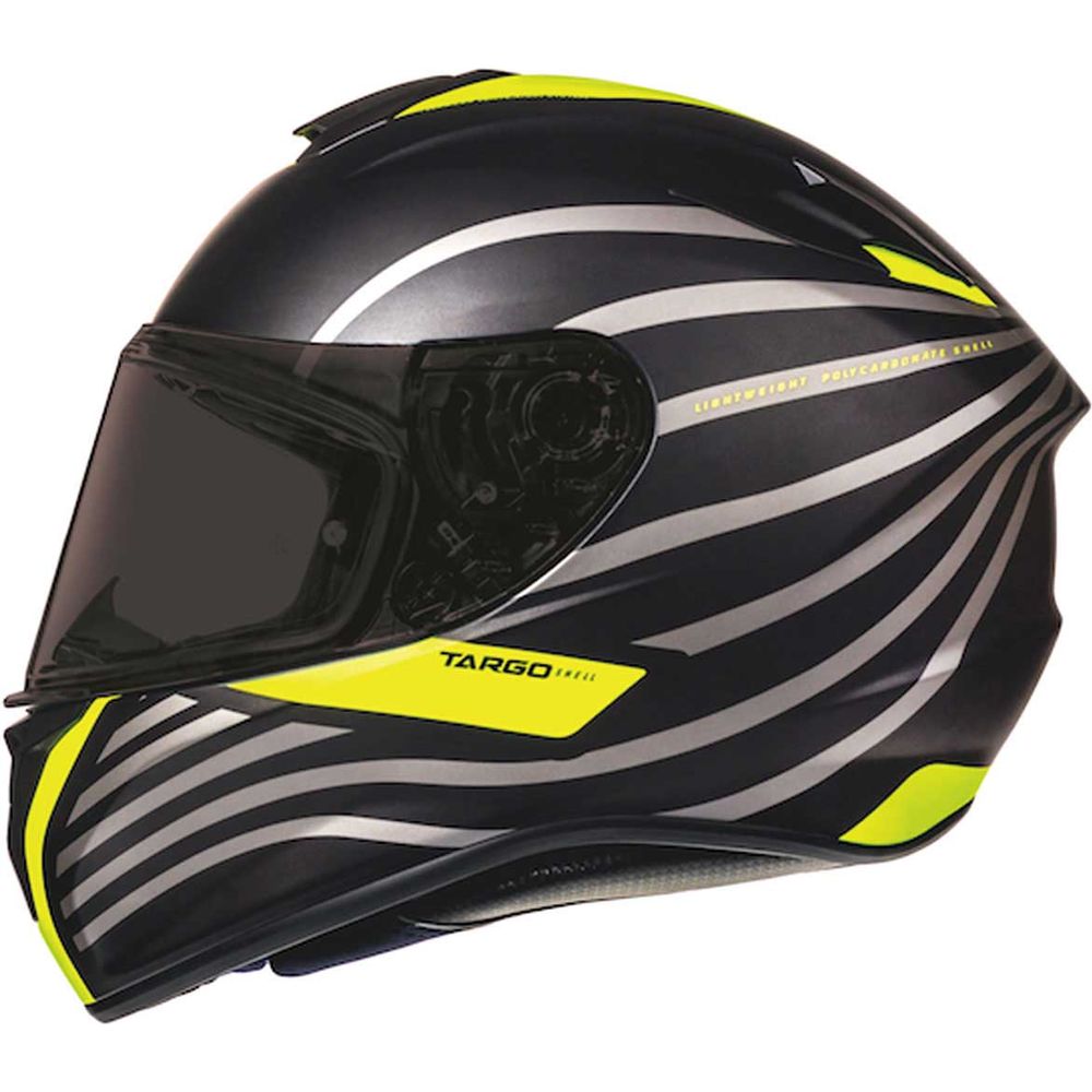 MT Targo Doppler Full Face Helmet Matt Black / Fluo Yellow FREE 1 YEAR Returns, FREE UK Delivery | ThrottleChimp