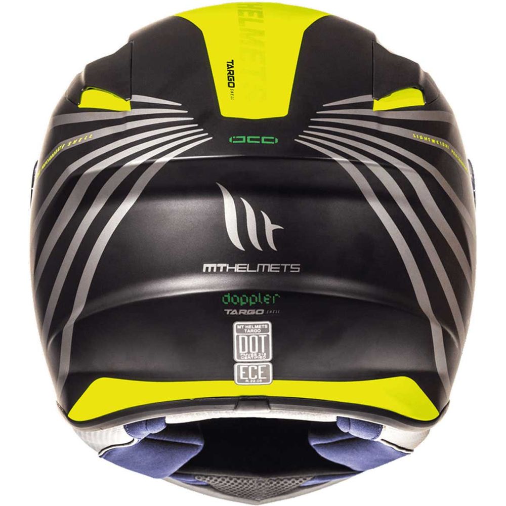 MT Targo Doppler Full Face Helmet Matt Black / Fluo Yellow FREE 1 YEAR Returns, FREE UK Delivery | ThrottleChimp