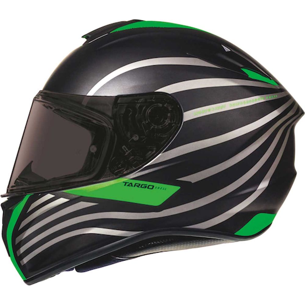 MT Targo Doppler Full Face Helmet Matt Black / Green FREE 1 YEAR Returns, FREE UK Delivery | ThrottleChimp