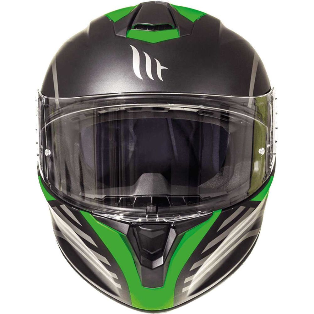 MT Targo Doppler Full Face Helmet Matt Black / Green FREE 1 YEAR Returns, FREE UK Delivery | ThrottleChimp