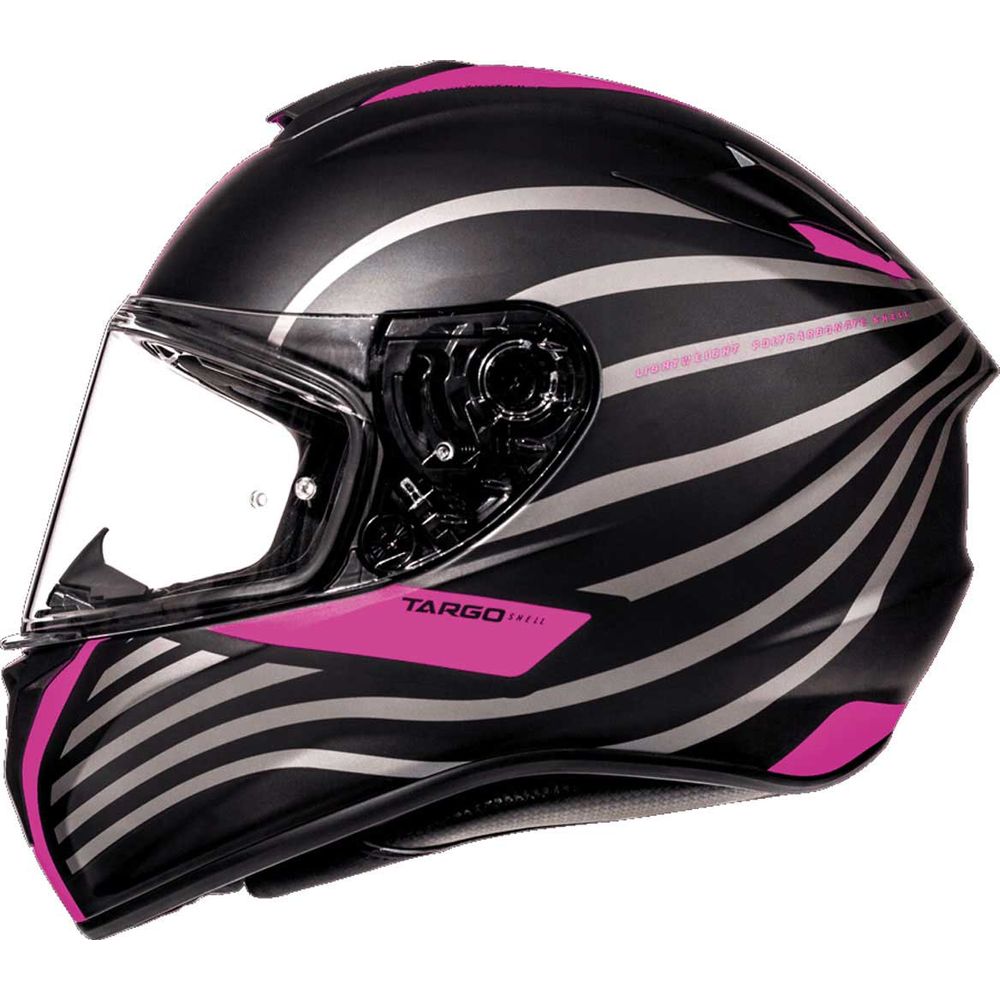 MT Targo Doppler Full Face Helmet Matt Black / Pink (Image 2) - ThrottleChimp