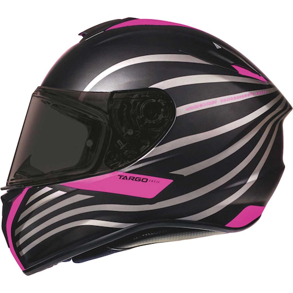 MT Targo Doppler Full Face Helmet Matt Black / Pink FREE 1 YEAR Returns, FREE UK Delivery | ThrottleChimp