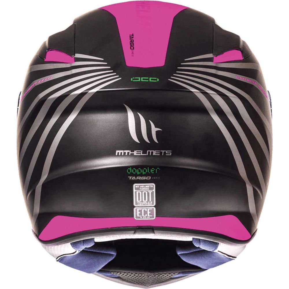 MT Targo Doppler Full Face Helmet Matt Black / Pink FREE 1 YEAR Returns, FREE UK Delivery | ThrottleChimp