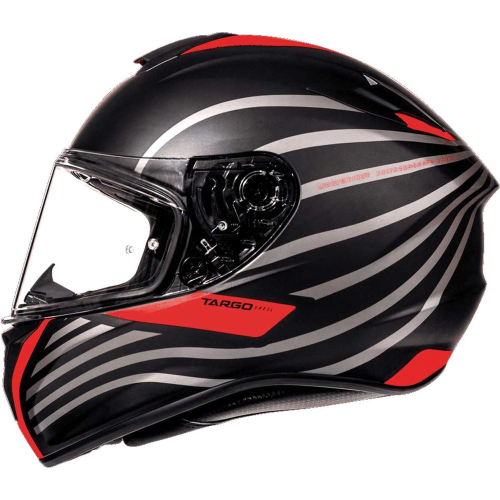 MT Targo Doppler Full Face Helmet Matt Black / Red (Image 2) - ThrottleChimp