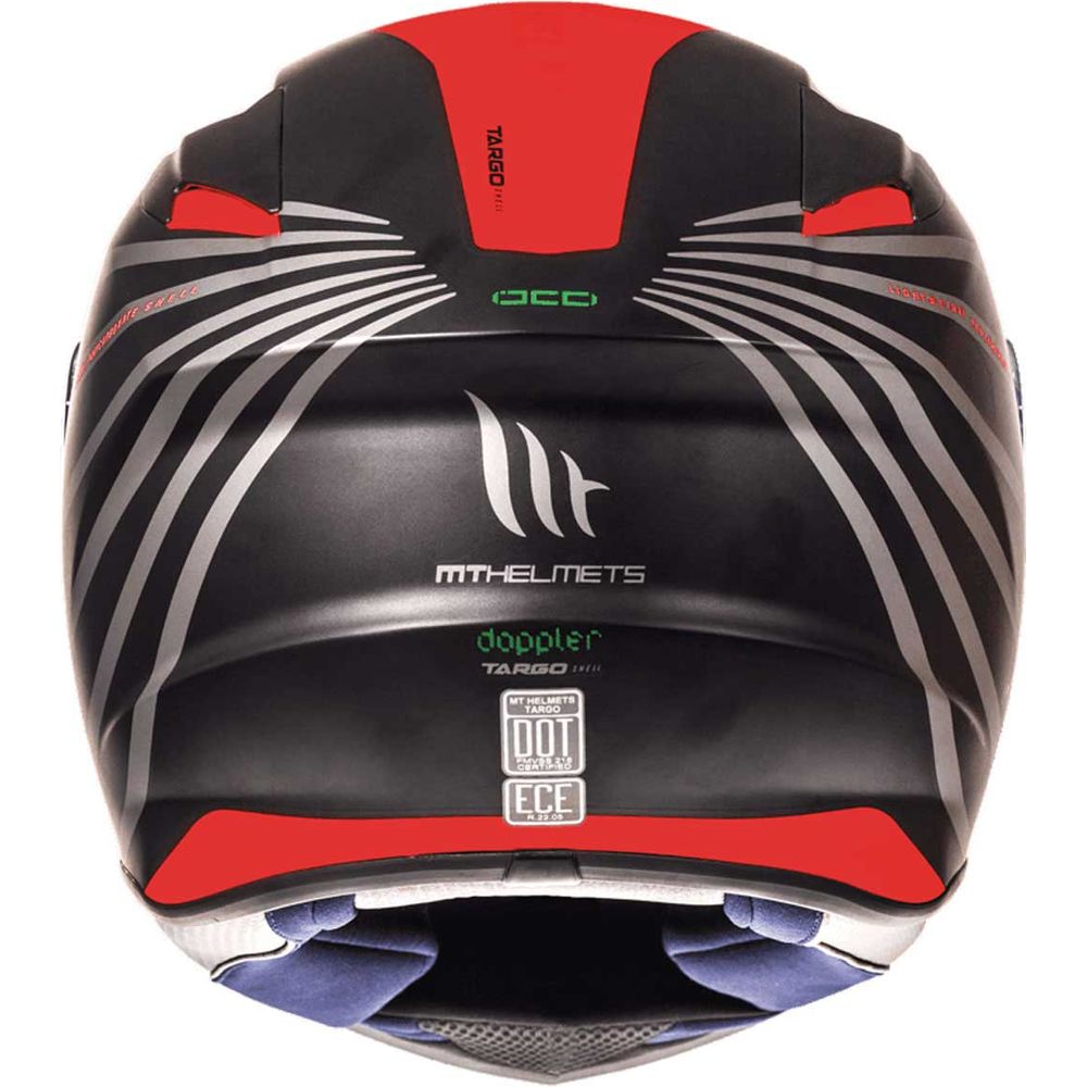 MT Targo Doppler Full Face Helmet Matt Black / Red FREE 1 YEAR Returns, FREE UK Delivery | ThrottleChimp