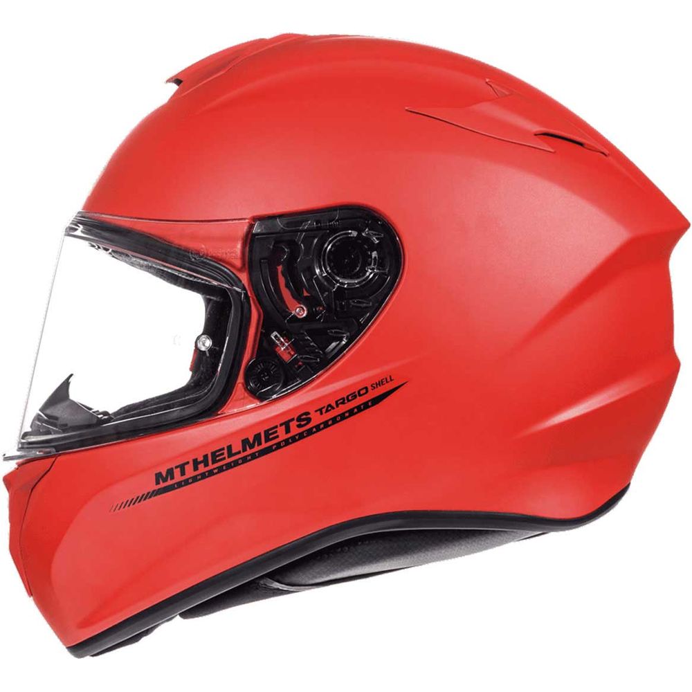 MT Targo Solid Full Face Helmet Matt Red (Image 2) - ThrottleChimp