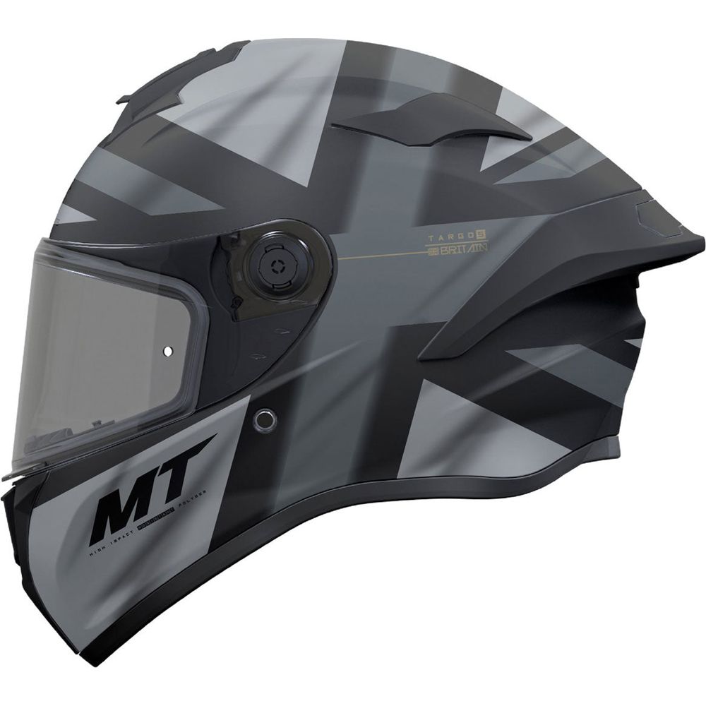 MT Targo S Britain A2 Full Face Helmet Matt Grey / Anthracite - ThrottleChimp