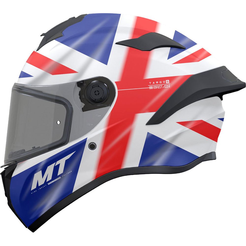 MT Targo S Britain B15 Full Face Helmet Gloss Red / White / Blue - ThrottleChimp