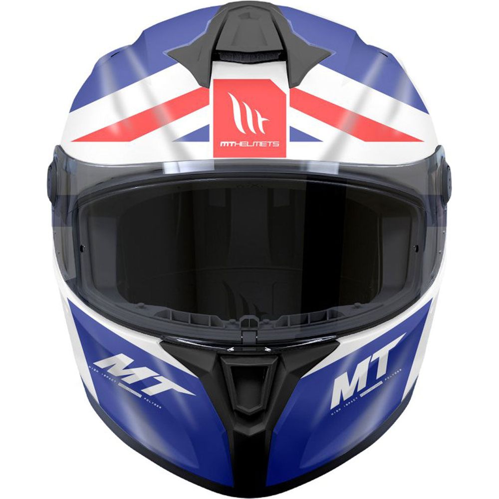 MT Targo S Britain B15 Full Face Helmet Gloss Red / White / Blue (Image 2) - ThrottleChimp