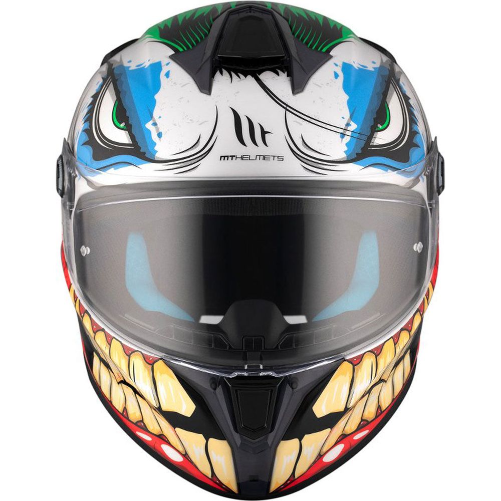 MT Targo S Joke A5 ECE-22.06 Full Face Helmet Gloss White (Image 2) - ThrottleChimp