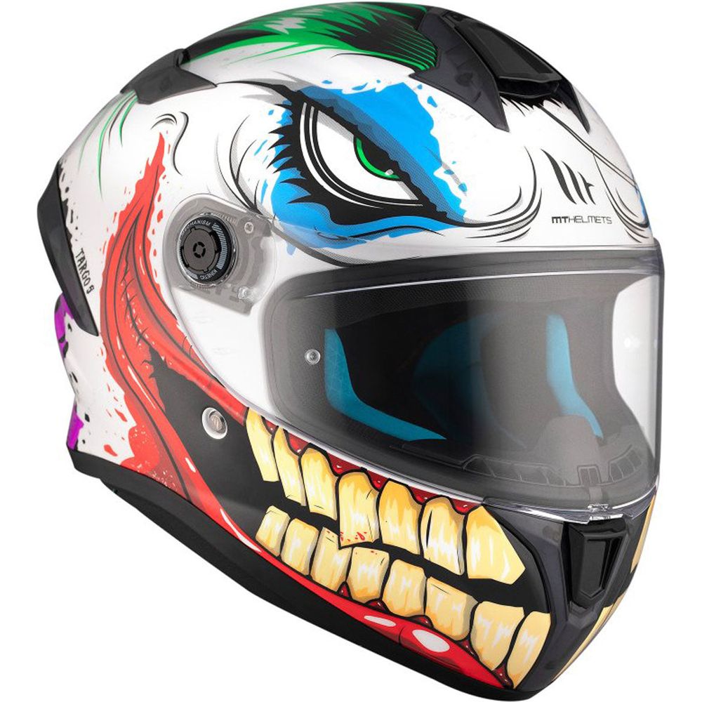 MT Targo S Joke A5 ECE-22.06 Full Face Helmet Gloss White (Image 3) - ThrottleChimp