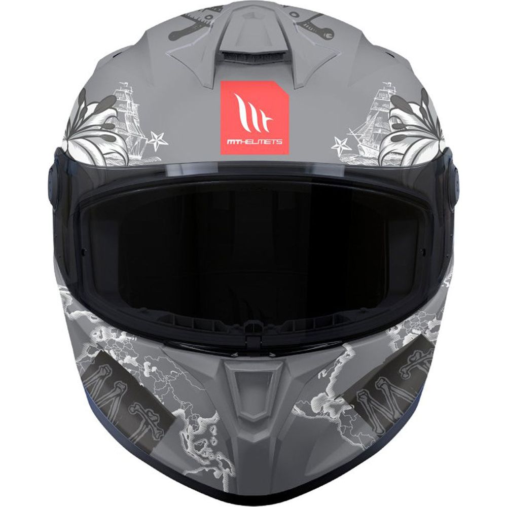 MT Targo S Lost C2 Full Face Helmet Matt Grey (Image 2) - ThrottleChimp