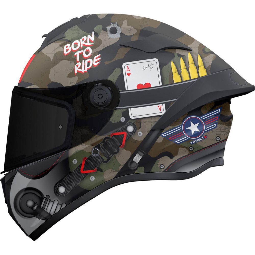 MT Targo S Patton A1 Full Face Helmet Matt Green Camo - ThrottleChimp