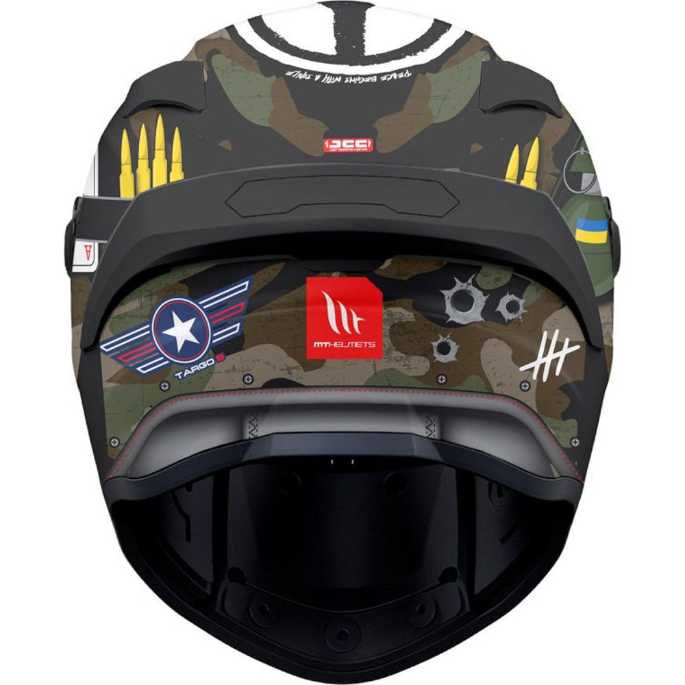 MT Targo S Patton A1 Full Face Helmet Matt Green Camo (Image 3) - ThrottleChimp