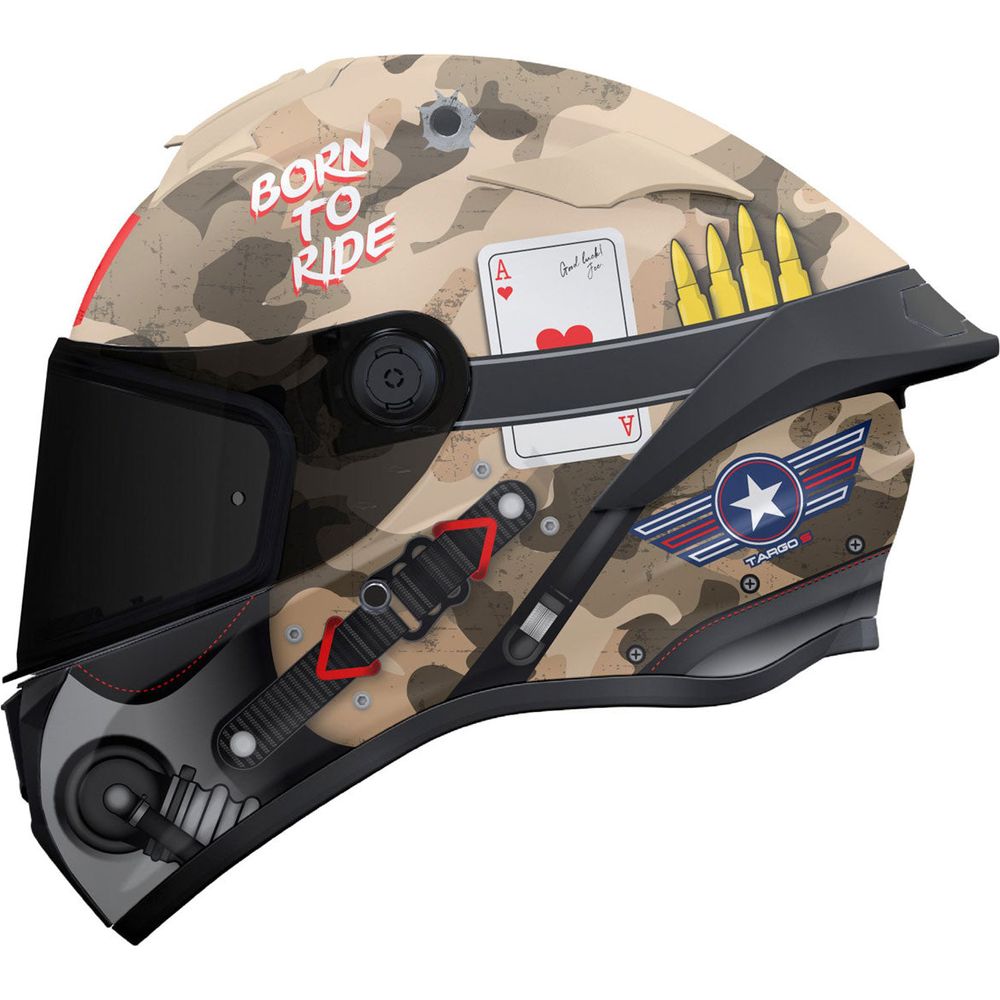 MT Targo S Patton A2 Full Face Helmet Matt Sand Camo - ThrottleChimp