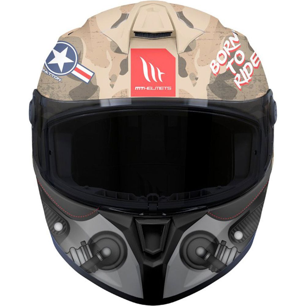 MT Targo S Patton A2 Full Face Helmet Matt Sand Camo (Image 2) - ThrottleChimp