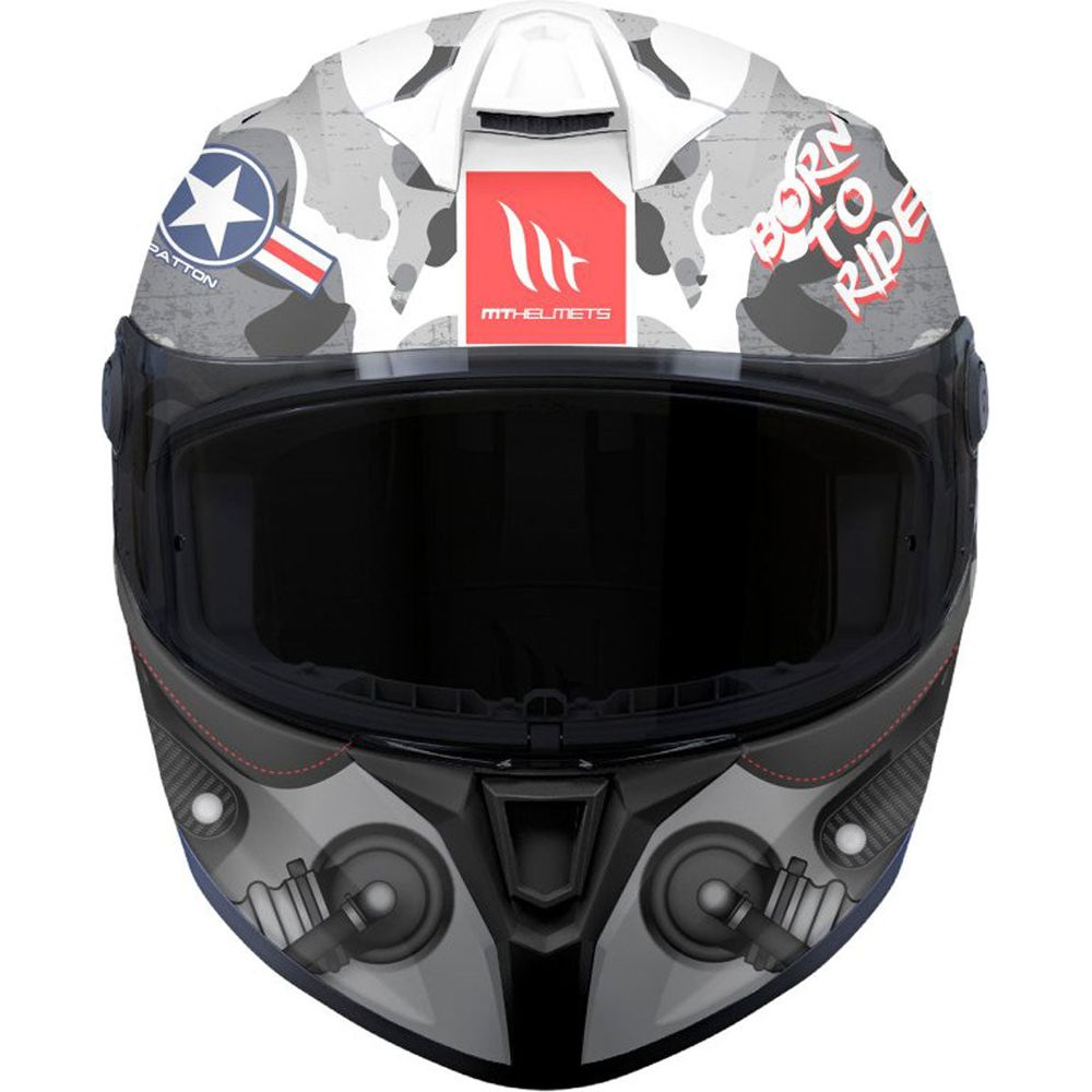 MT Targo S Patton A0 Full Face Helmet Gloss White Camo (Image 2) - ThrottleChimp