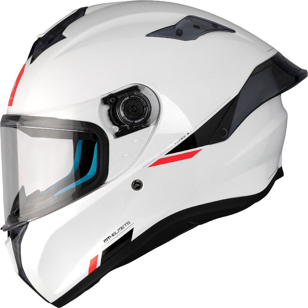 MT Targo S Solid ECE-22.06 Full Face Helmet Gloss Pearl White - ThrottleChimp