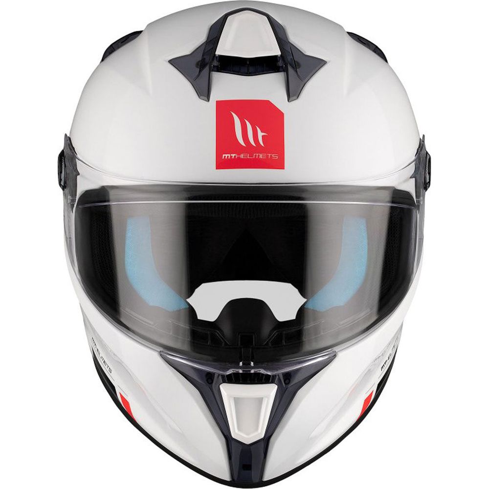 MT Targo S Solid ECE-22.06 Full Face Helmet Gloss Pearl White (Image 2) - ThrottleChimp