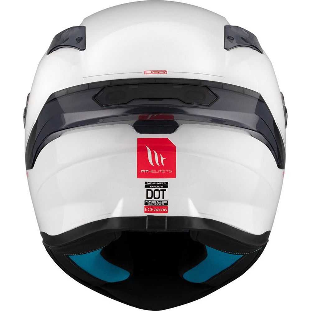 MT Targo S Solid ECE-22.06 Full Face Helmet Gloss Pearl White FREE 1 YEAR Returns, FREE UK Delivery | ThrottleChimp