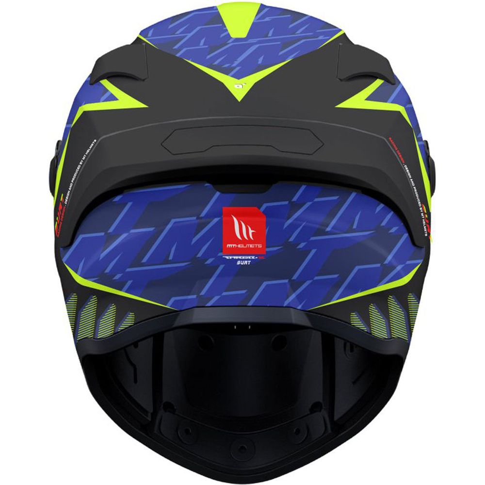 MT Targo S Surt B13 Full Face Helmet Matt Black / Blue / Yellow (Image 3) - ThrottleChimp