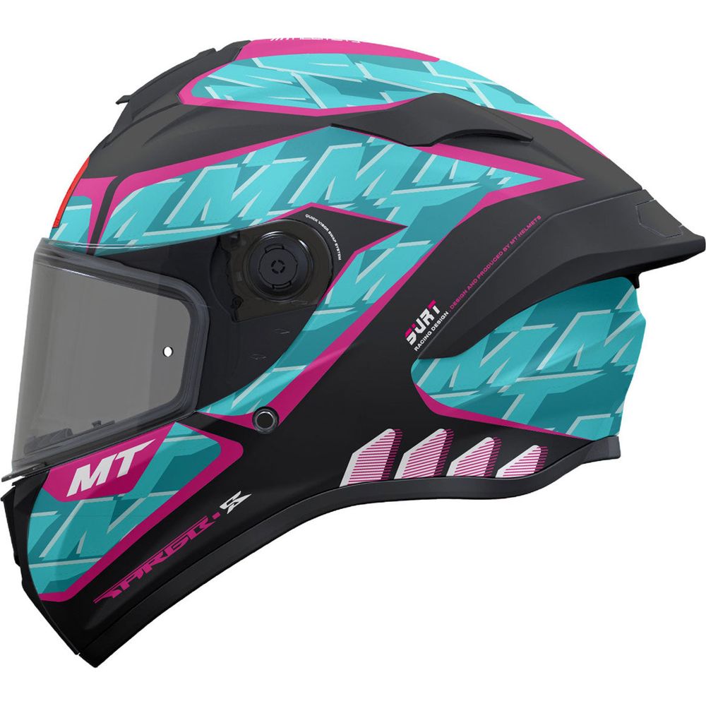 MT Targo S Surt C8 Full Face Helmet Matt Black / Blue / Purple - ThrottleChimp