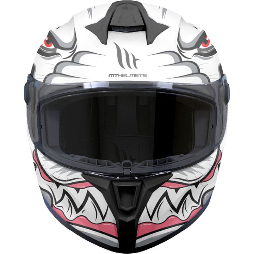 MT Targo S Toby A0 Full Face Helmet Gloss White (Image 2) - ThrottleChimp