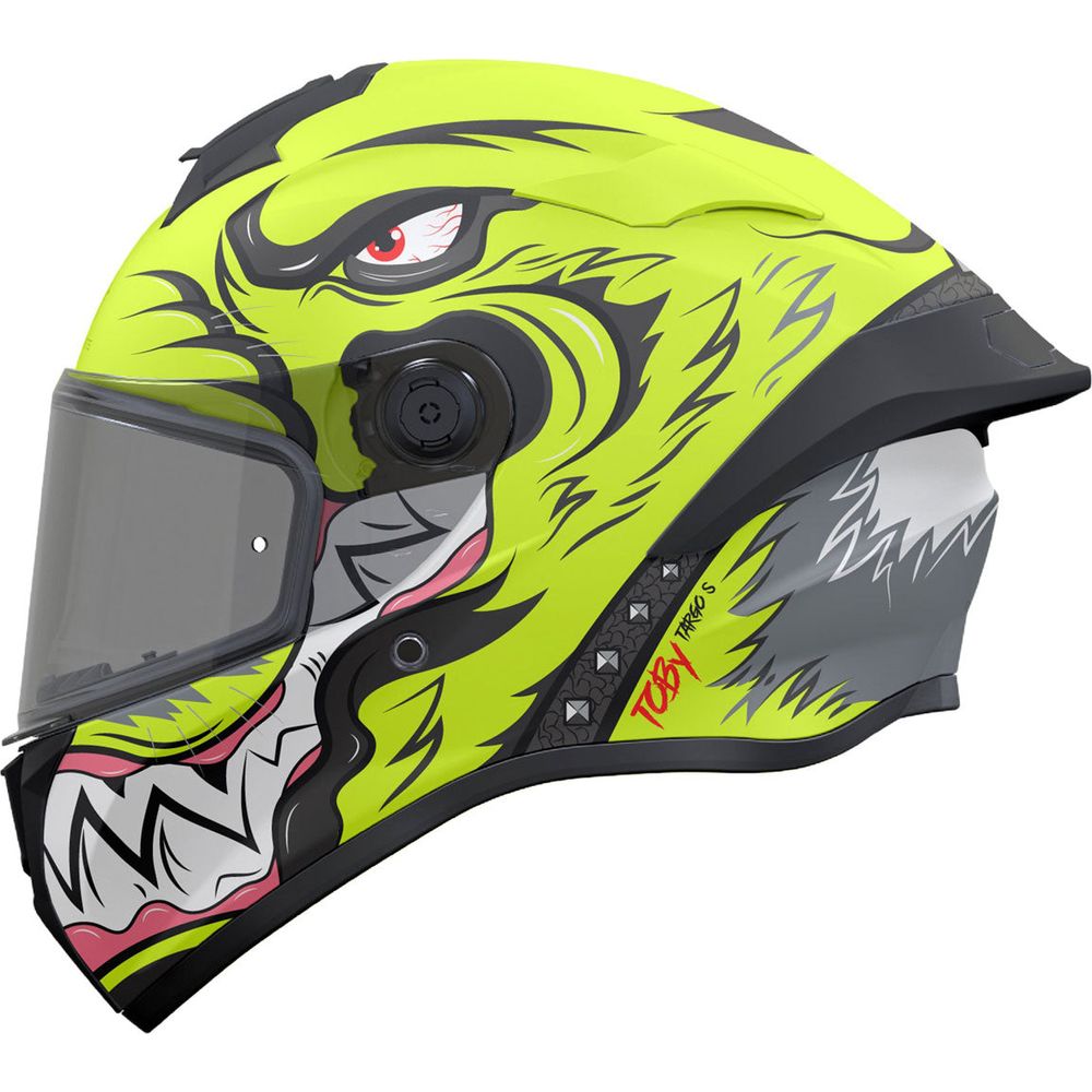 MT Targo S Toby C3 Full Face Helmet Matt Fluo Yellow - ThrottleChimp