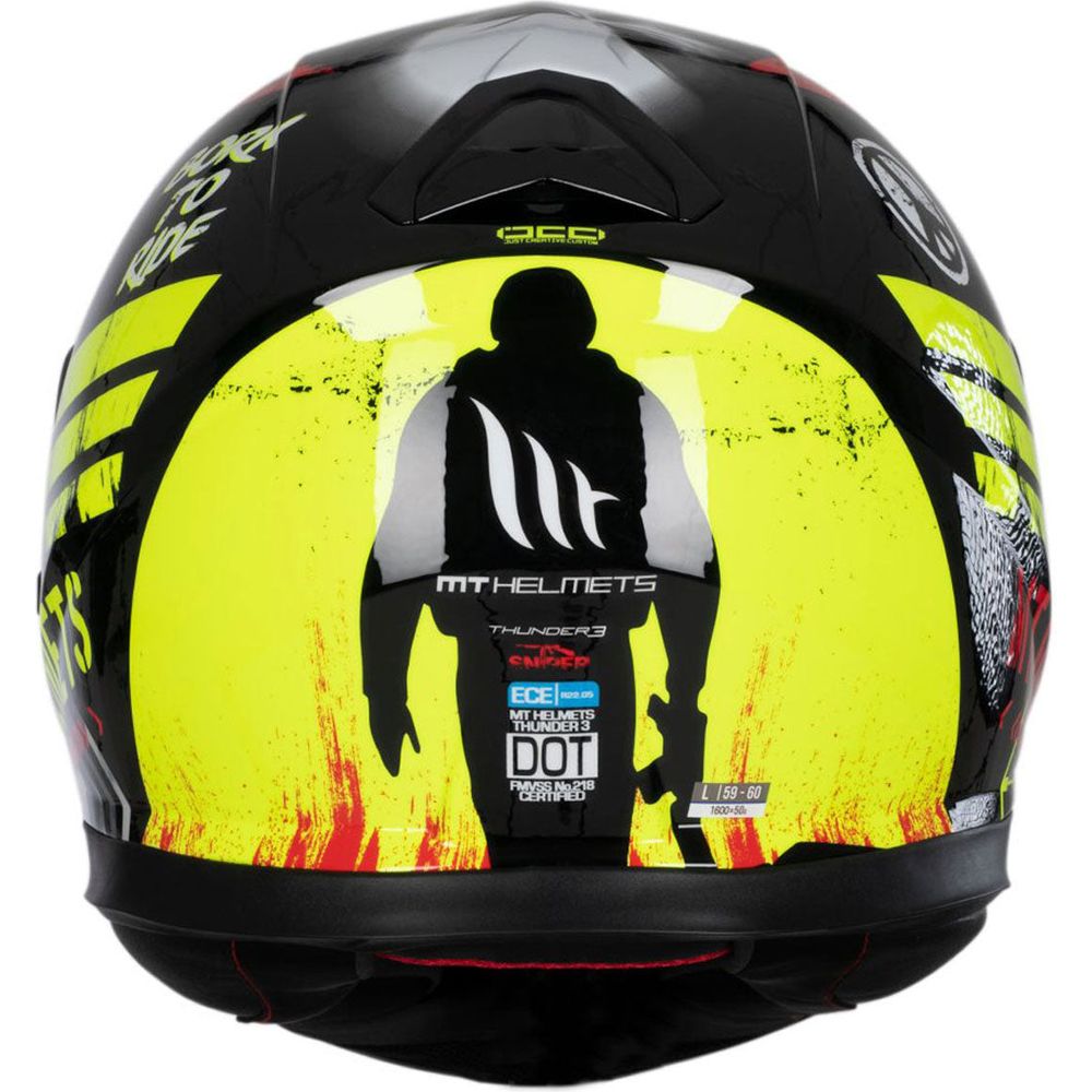 MT Thunder 3 Sniper Full Face Helmet Gloss Black / Fluo Yellow FREE 1 YEAR Returns, FREE UK Delivery | ThrottleChimp