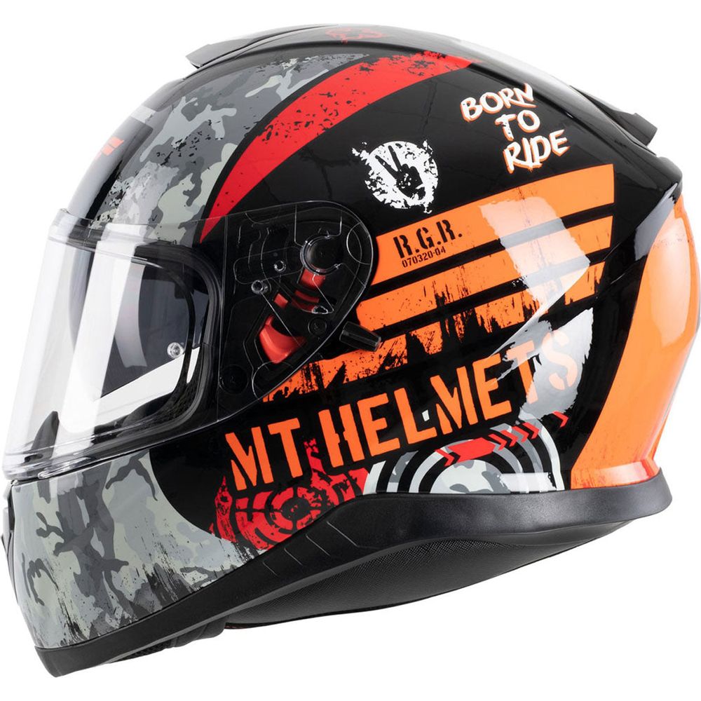 MT Thunder 3 Sniper Full Face Helmet Gloss Black / Orange (Image 2) - ThrottleChimp