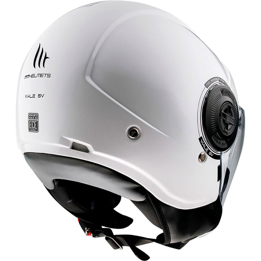 MT Viale Solid Open Face Helmet Pearl White (Image 2) - ThrottleChimp