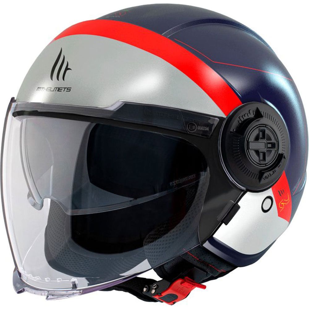 MT Viale SV S 68 Unit D7 Open Face Helmet Gloss Blue / Silver - ThrottleChimp