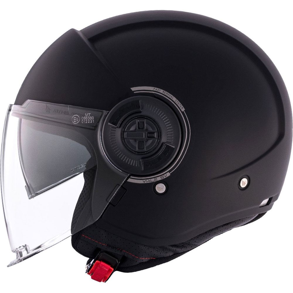 MT Viale SV S Solid A1 Open Face Helmet Matt Black (Image 2) - ThrottleChimp