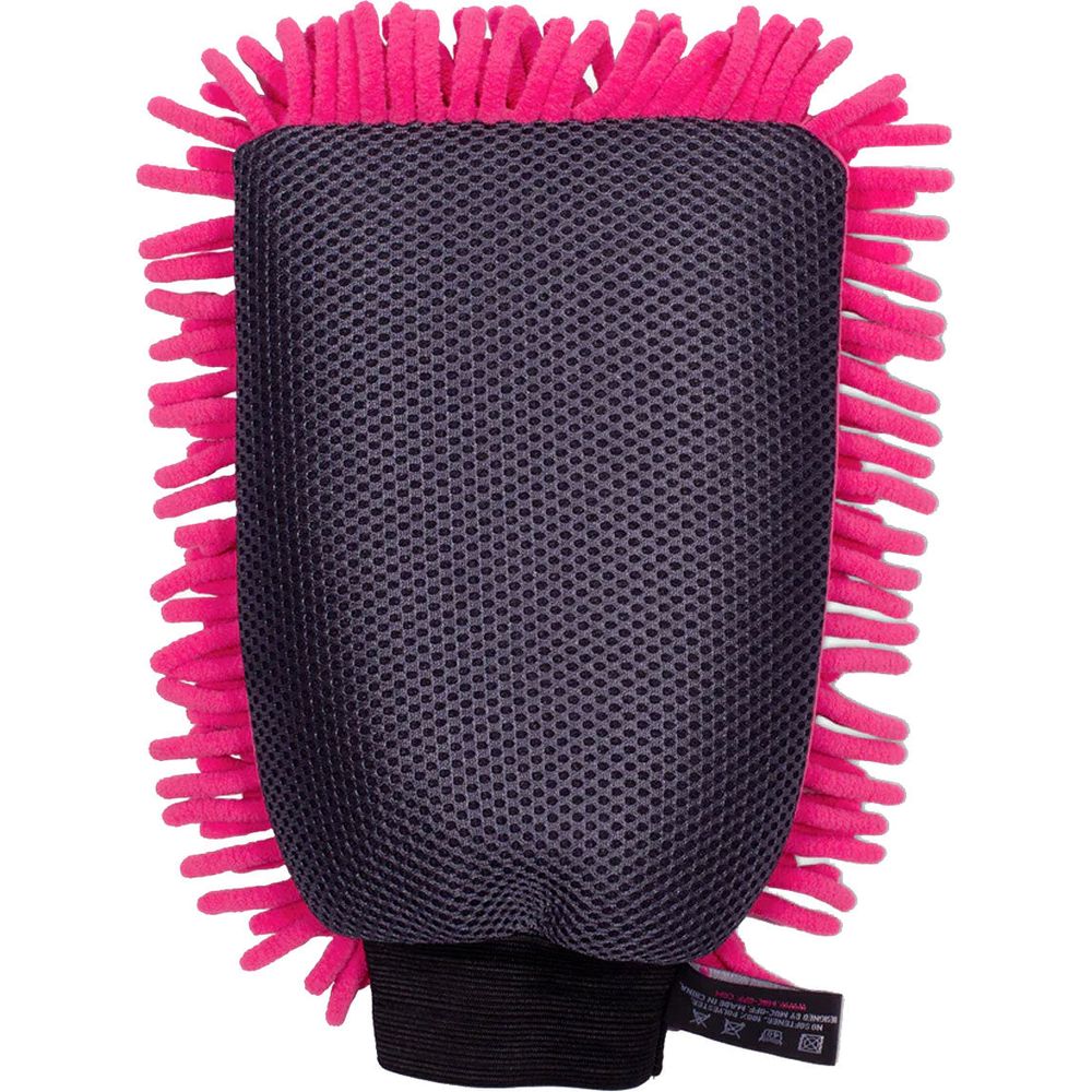 Muc-Off 2 In 1 Chennile Microfibre Washing Mitt Pink (Image 2) - ThrottleChimp