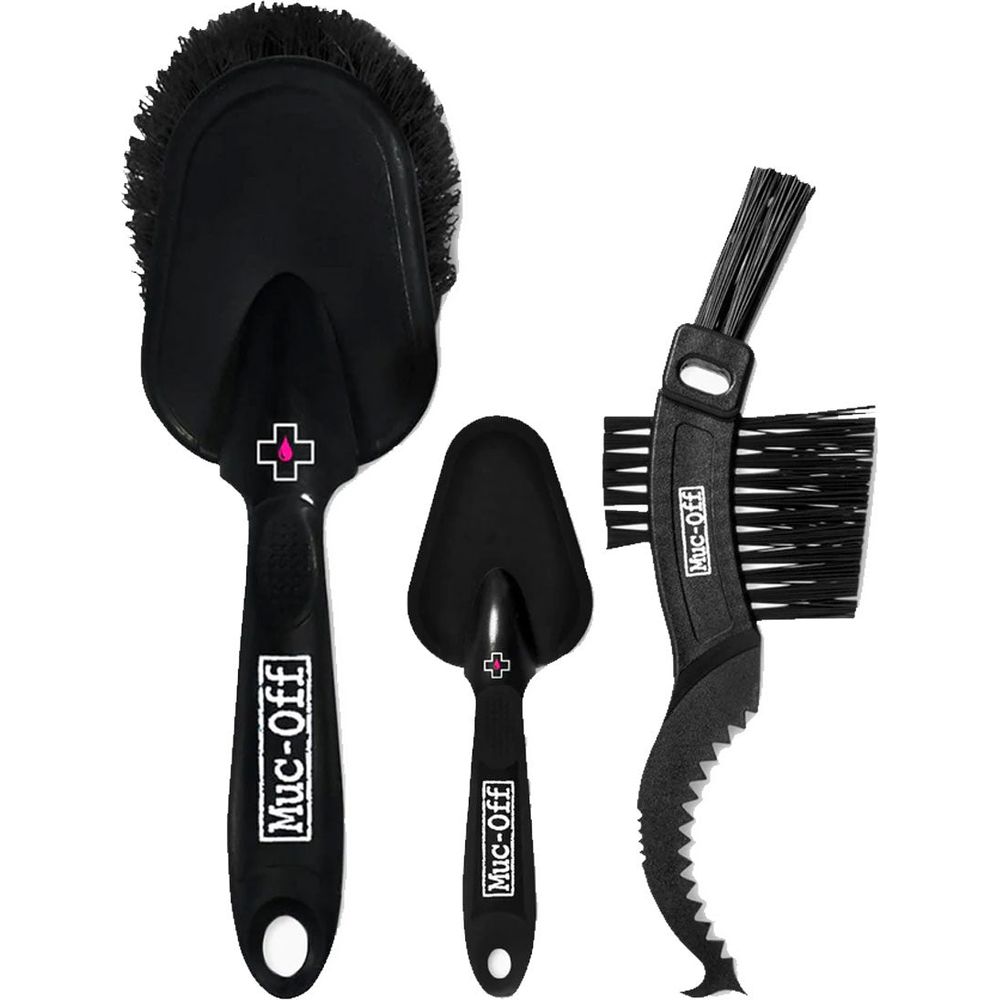 Muc-Off Premium Cleaning Brush Set Black - Pack Of 3 - ThrottleChimp