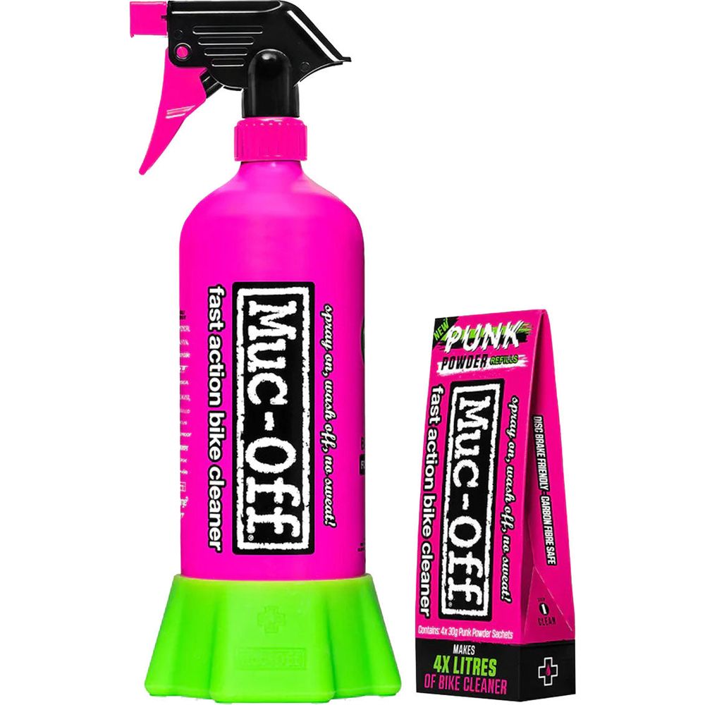 Muc-Off Punk Powder Motorcycle Cleaner Pack of 4 & Bottle For Life Bundle - ThrottleChimp