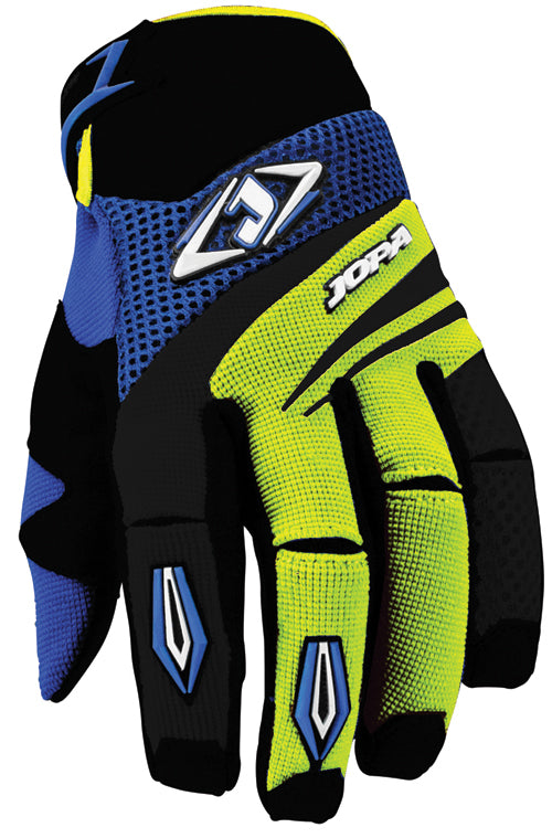 Jopa MX-4 MX Gloves Blue / Black / Fluo Yellow FREE 1 YEAR Returns, FREE UK Delivery | ThrottleChimp