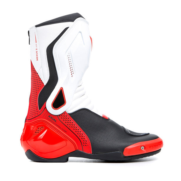 Dainese Nexus 2 Air Leather Boots Black / White / Lava Red (Image 2) - ThrottleChimp