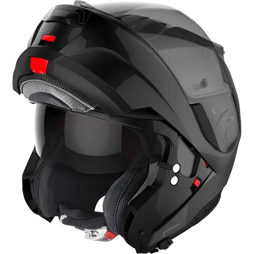 Nolan N100-6 Classic N-Com Modular Flip-Up Helmet Gloss Black FREE 1 YEAR Returns, FREE UK Delivery | ThrottleChimp