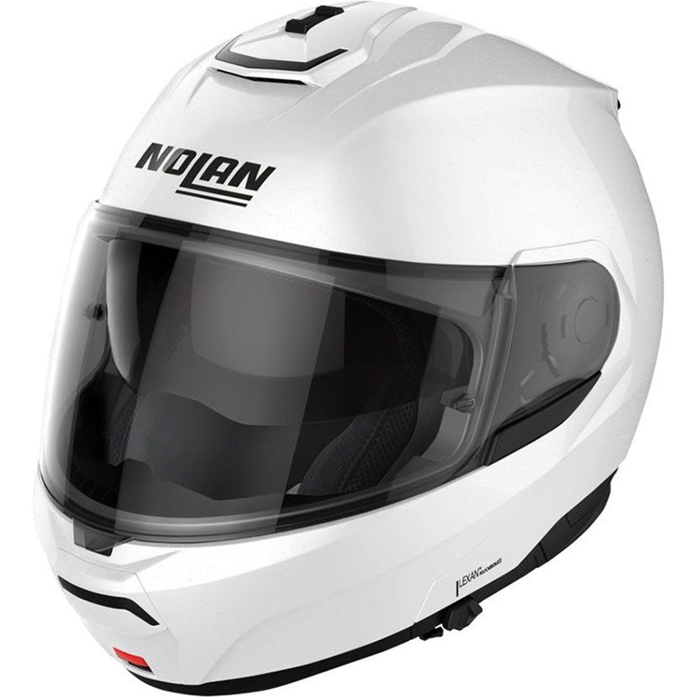 Nolan N100-6 Classic N-Com Modular Flip-Up Helmet Metal White - ThrottleChimp