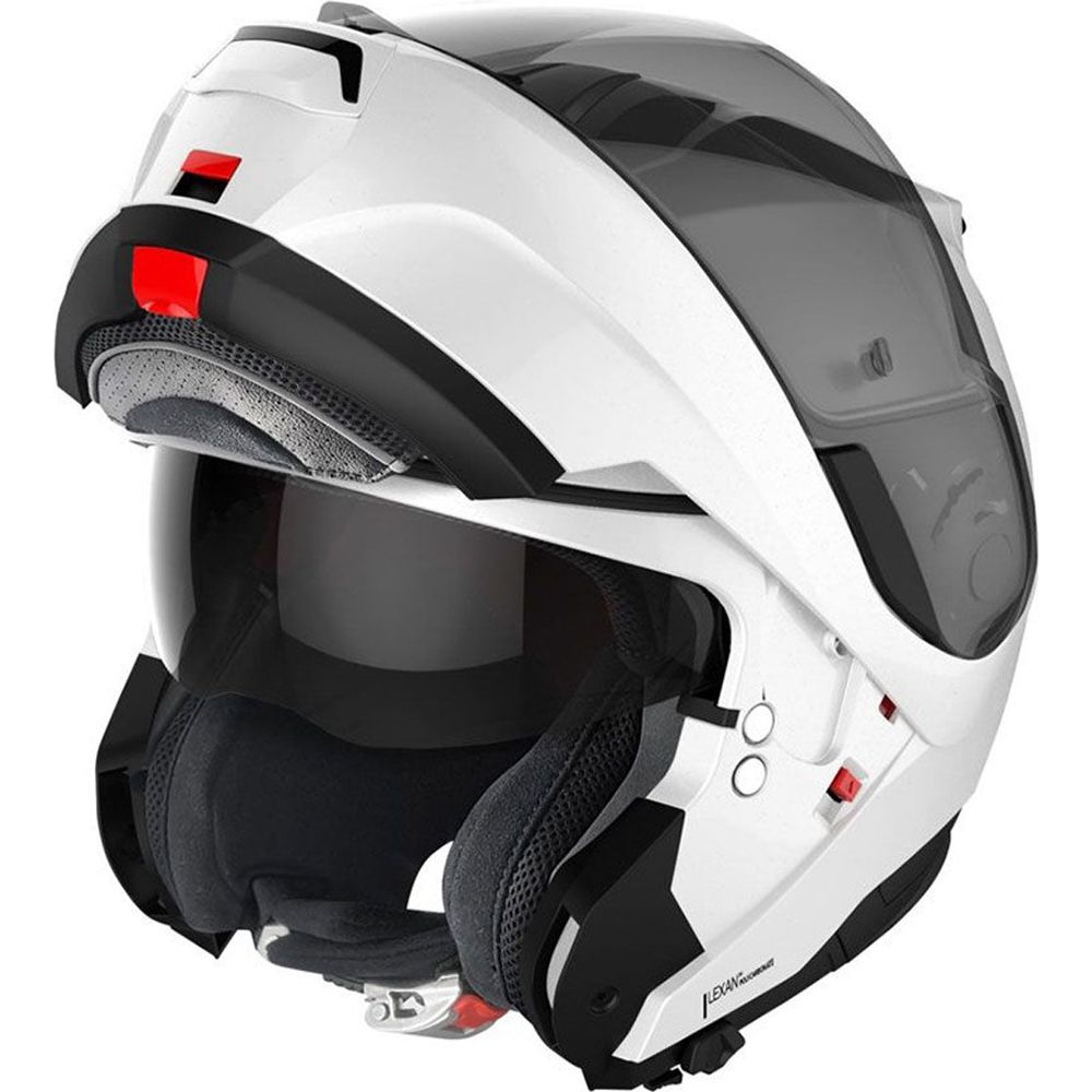 Nolan N100-6 Classic N-Com Modular Flip-Up Helmet Metal White (Image 2) - ThrottleChimp