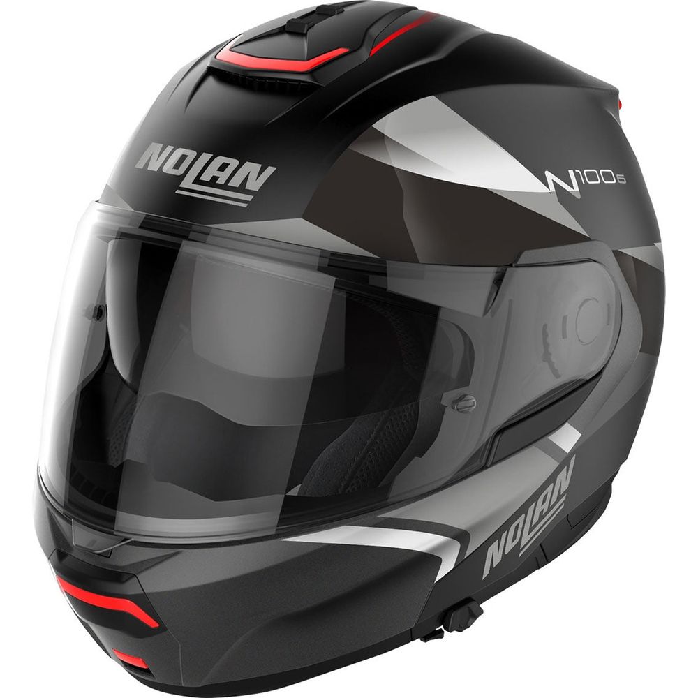 Nolan N100-6 Paloma N-Com Modular Flip-Up Helmet Flat Black / Red - ThrottleChimp