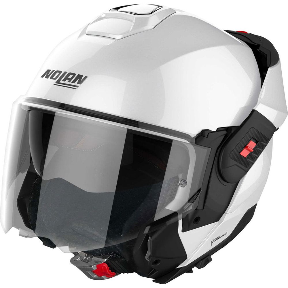 Nolan N120-1 Classic N-Com Modular Flip-Up Helmet Metal White (Image 2) - ThrottleChimp